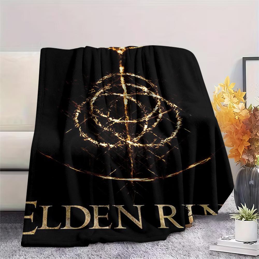 1Pc Elden Ring Print Flannel Blanket, High Quality Comfortable for All Seasons, Home Decor, Warmth and Comfort, Perfect for Christmas Gifts