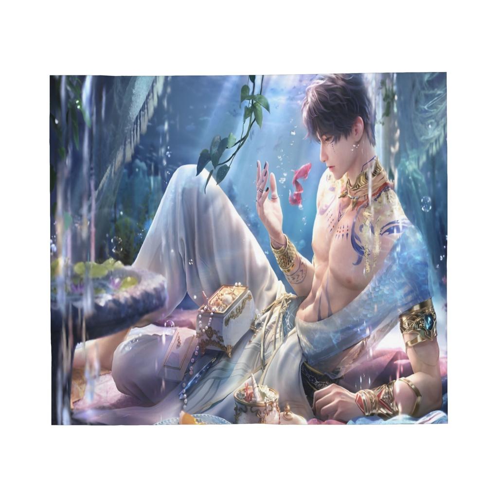 Love and Deepspace Blanket Xavier Zayne Rafayel Sylus Caleb Flannel Vintage Breathable Throw Blankets for Bedspread Decoration