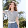 Betu Women's Color-Block Drawstring Slim-Fit Short Sleeve T-Shirt