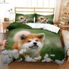 Roztomilý Pes Zvíře 3D Tištěný Povlak na Peřinu Ložní Souprava Povlak na Peřinu Povlak na Polštář Měkký a Pohodlný Povlak na Přikrývku 3 Kusy