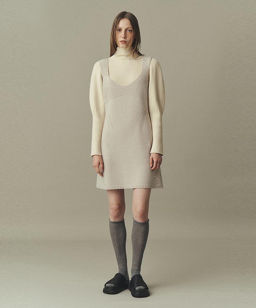 Awi Wool Blend Knit Dress_Light Gray