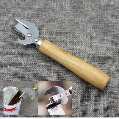 1pc Wooden Handle Can Opener, Canning Knife, Iron Skin Canning Multi-purpose Can Opener, Can Opener, Beer Bottle Opener For Rest