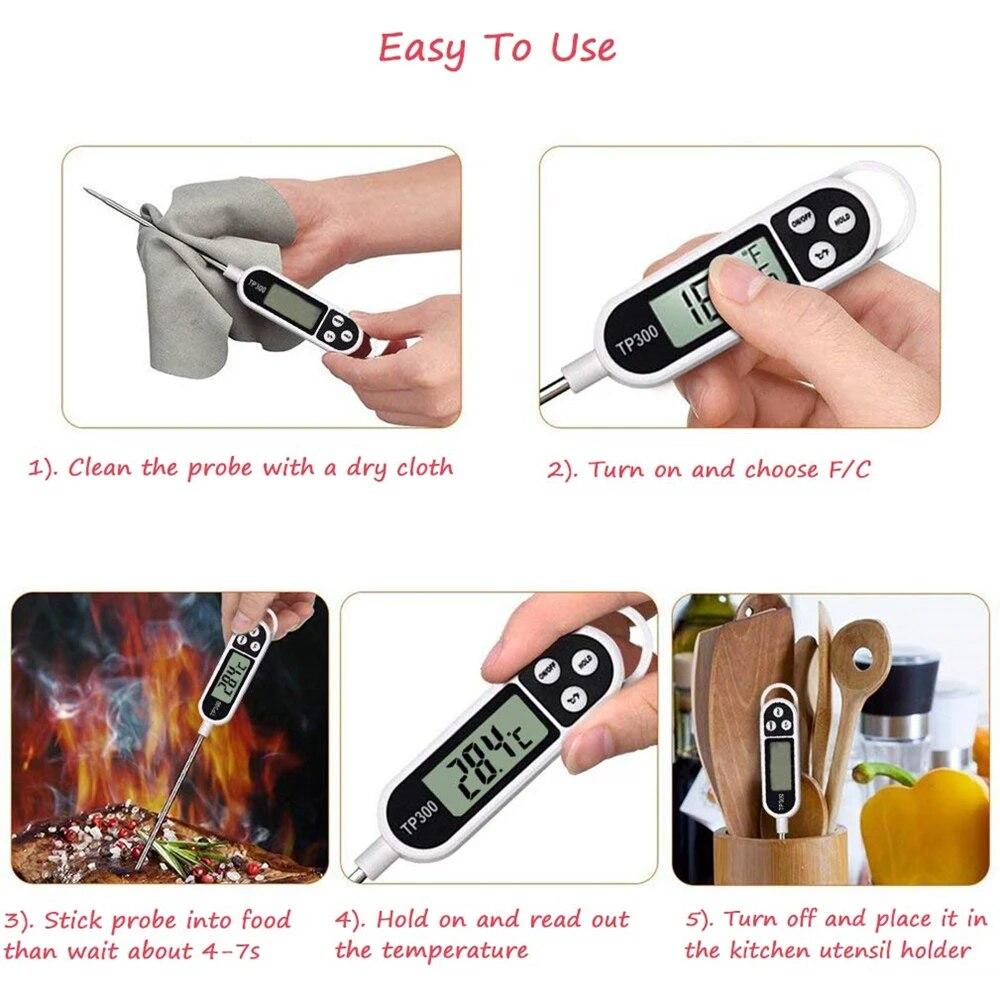 Food Thermometer TP300 Digital Kitchen Thermometer for Meat Cooking