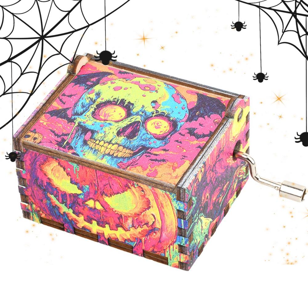 Cutie Muzicală Mică Cutie Muzicală Colorată Gravată Mică Halloween Decor pentru Casă Coșmarul Înainte de Crăciun Cutie Muzicală Pentru Halloween