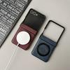 For Samsung Galaxy Z Flip 8 7 FE 6 5 4 3 Flip7 Flip6 Flip5 Hinge Protection Magnetic Case 360 Rotating Ring Holder Leather Cover