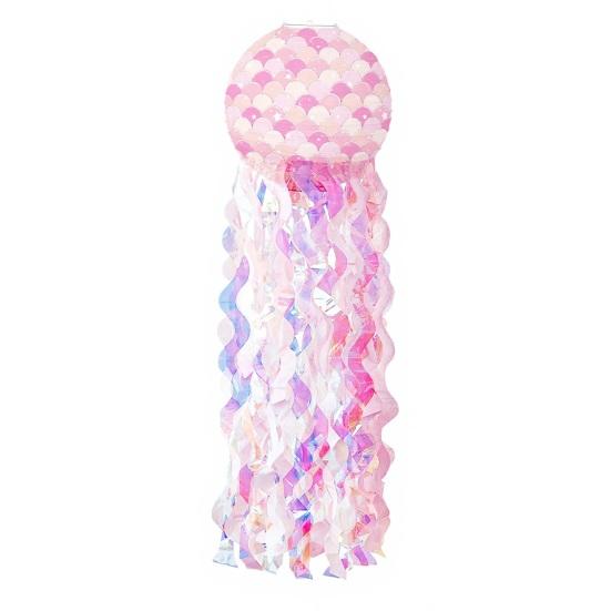 

Jellyfish Lanterns Large Hanging Jellyfish Paper Lantern with Mermaid Scales for under The Sea Baby Shower Ocean Theme Mermaid Birthday Party розовый