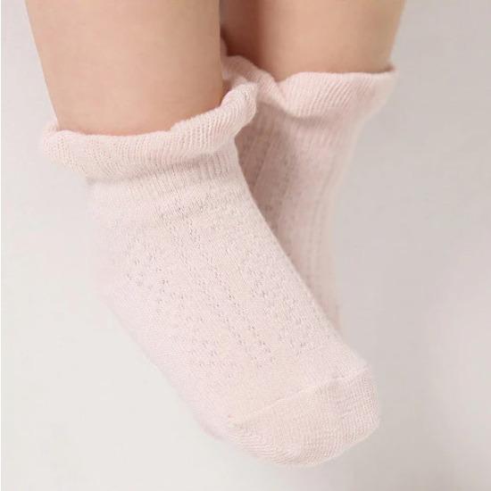 Baby Socks 0-12/12-24 Anti Slip Breathable Cotton White Toddler Socks Summer Thin Breathable Soft Cotton