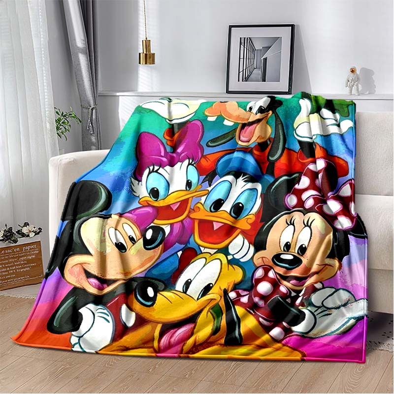 Mickey Mouse and Donald Duck Print Queen Size Blanket,Super Soft Bed Blanket,Lightweight Fuzzy Cozy for All Seasons,Holiday Gift