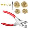 100Pcs 6mm Metal Eyelets Set Include Hole Puncher and Mounting Pliers Tool For Leather Crafting Belt Bag Making Sewing