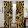 Abstract Premium Golden Black Curtains Blinds Ideal for Living Area Kids Bedchamber Bathroom Kicthen Office Door Home Decoration