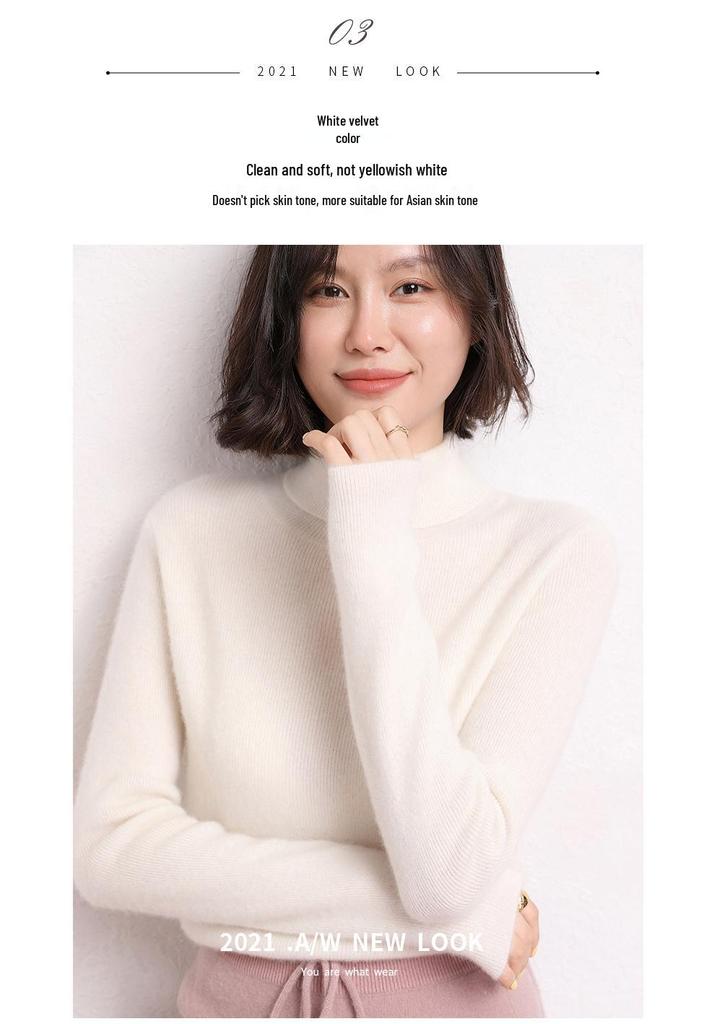 2023 Autumn/Winter Women's High Neck Slim Fit Cashmere Sweater
