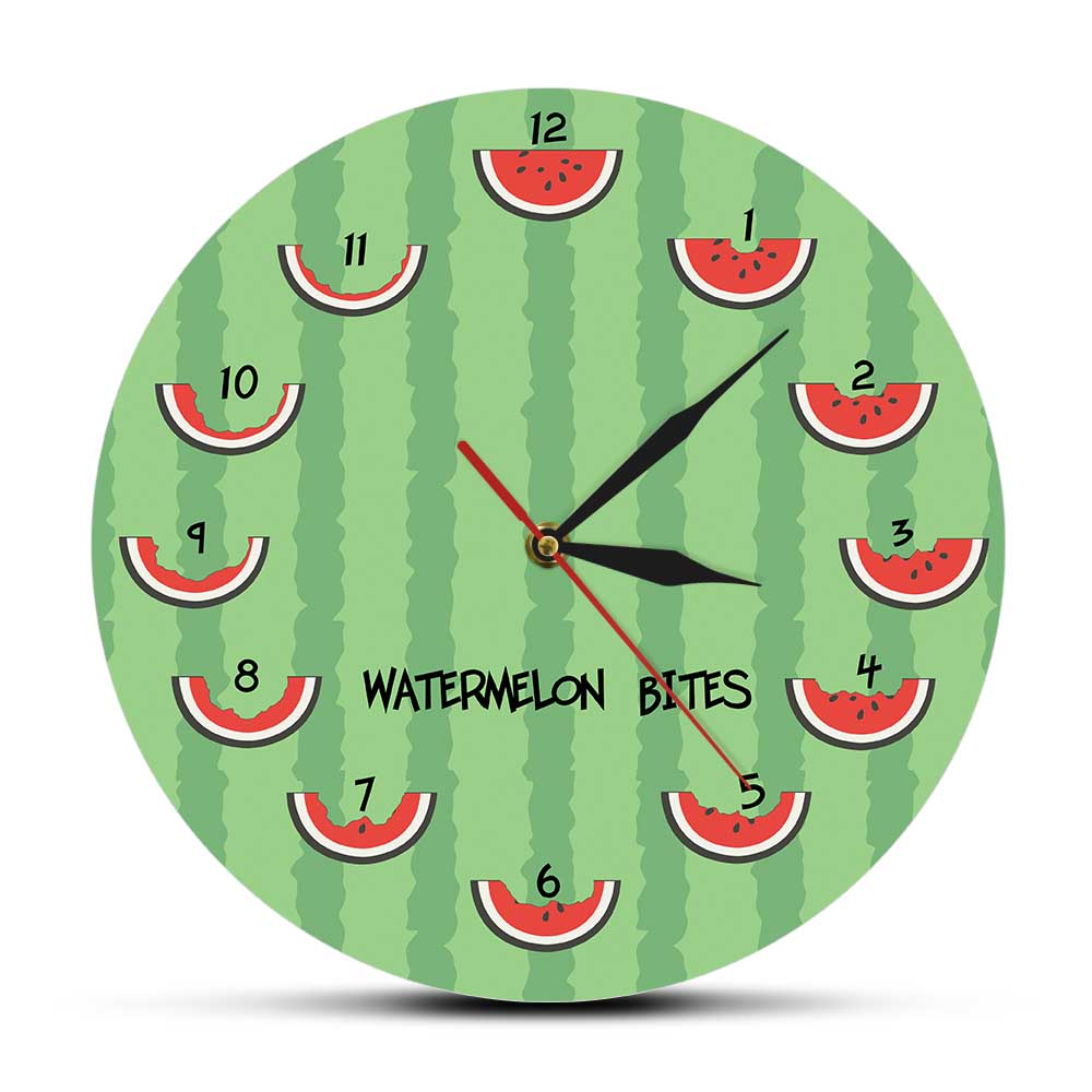 

Летнее время, забавные укусы арбуза, декоративные настенные часы с принтом для столовой, летние подвесные часы с фруктовой тематикой, настенные часы