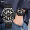 RUIMAS Luxury Men Watches Leather Strap Sport Casual Wristwatches Waterproof Luminous Date Clock Big Dial Montre Homme 302