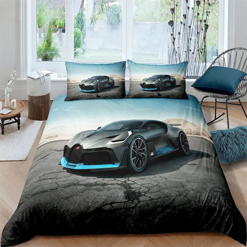 Racing Car Printed Duvet Cover With Pillowcase Bedding Set Single Double Twin Full Queen King Size 2/3pcs Polyester Quilt Cover