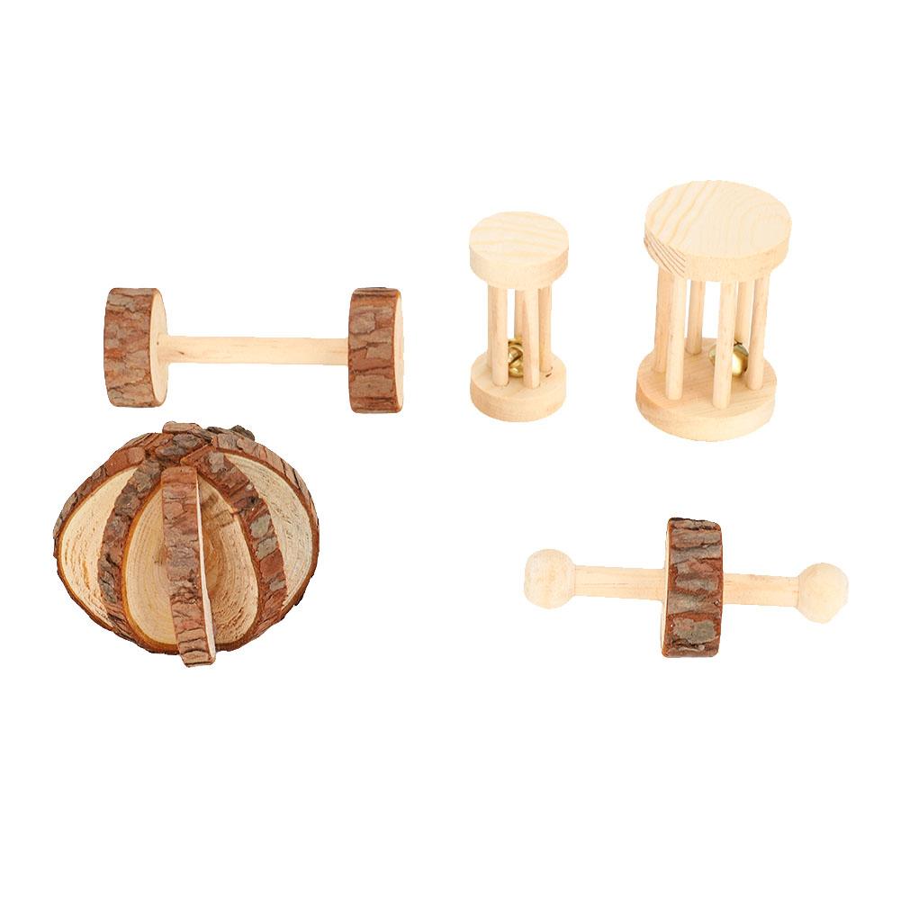 5Pcs Set Small Pet Hamster Wooden Safety Playing Toy Molar Teeth for Rabbit Guinea Pig