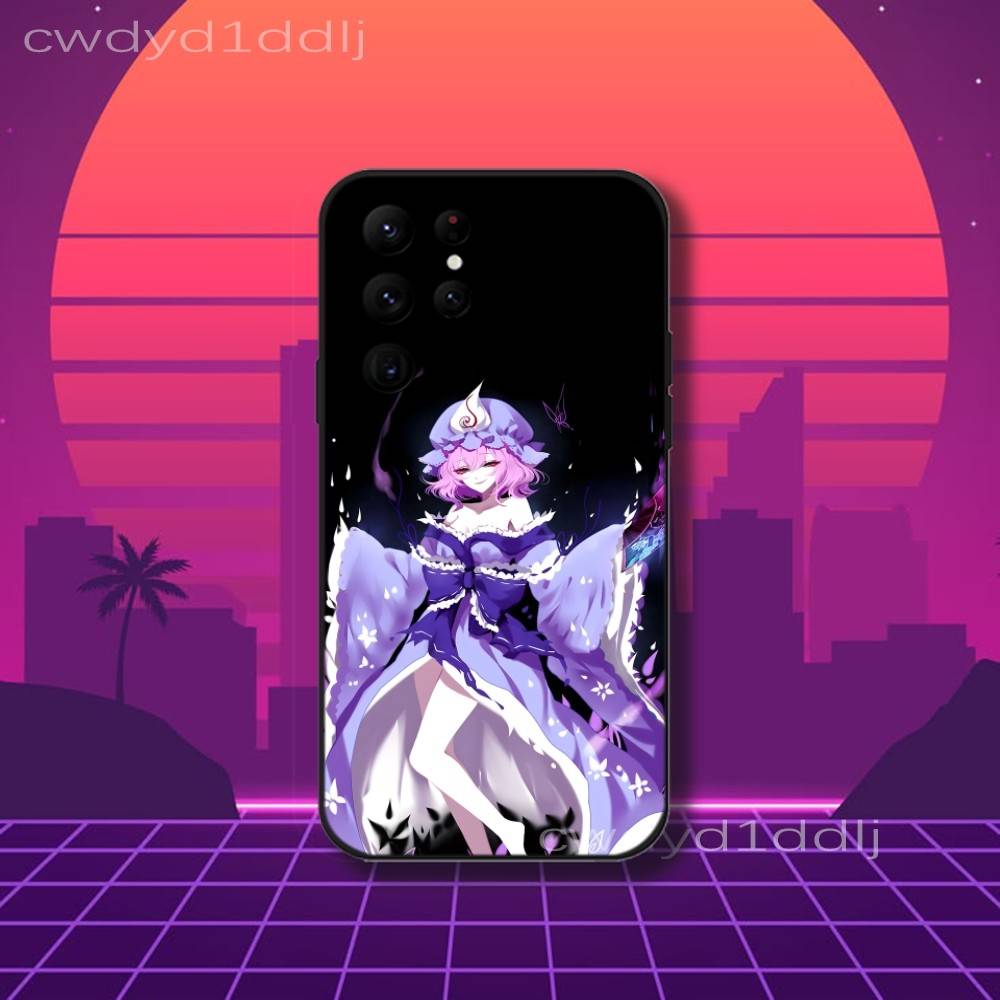 Saigyouji Y-Yuyuko Anime Phone Case For Samsung S10,S21,FE,S21 ,S26,S25,S24,S23,Ultra,S9,S22,Plus Black Shell Cover