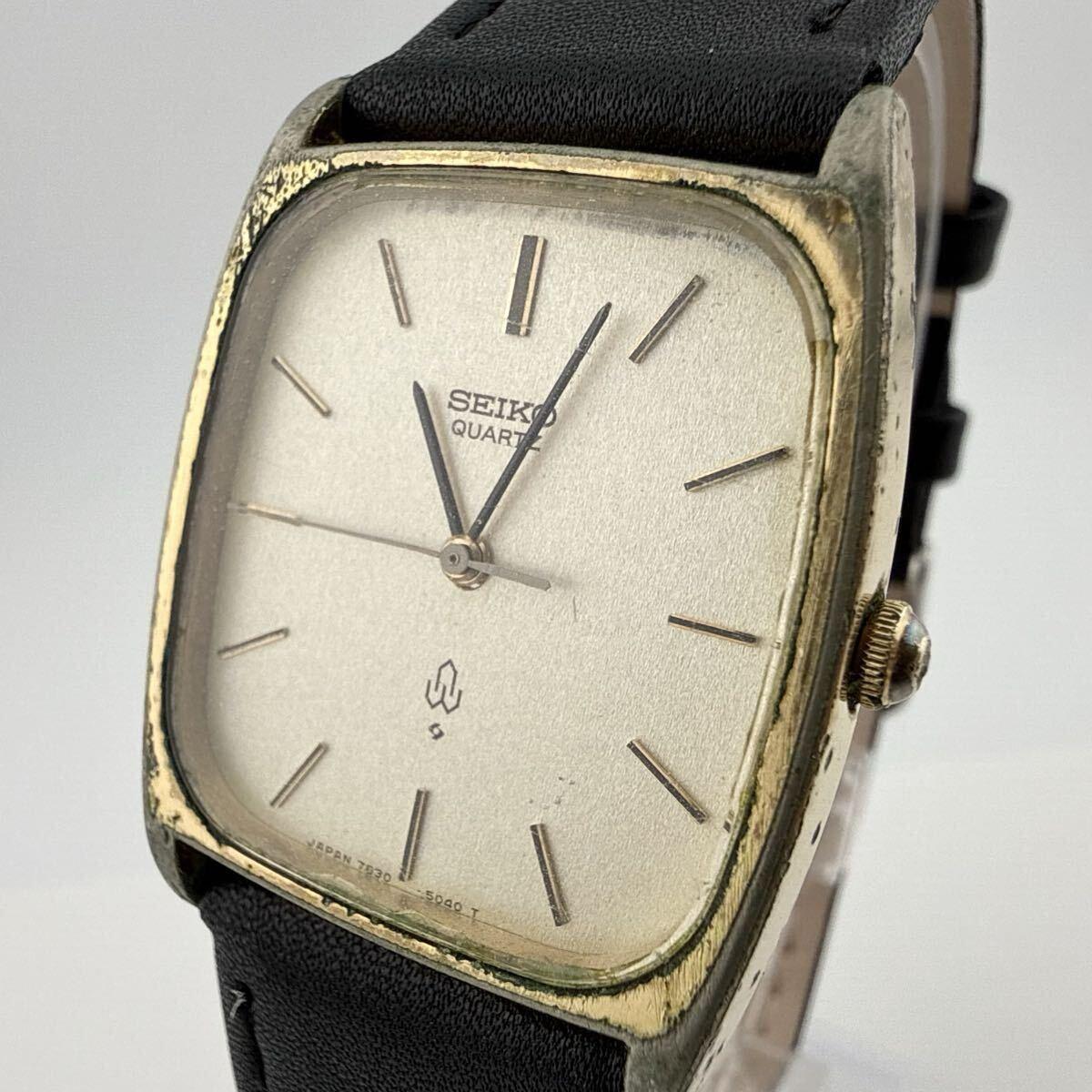 SEIKO Seiko Square 7830-5040 Men s Watch Quartz Working Item Battery Replaced [N430]