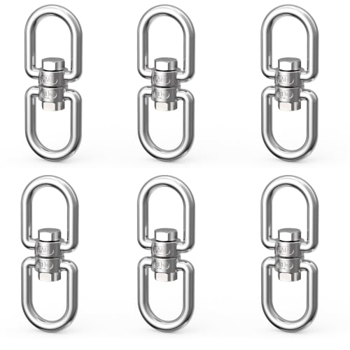 Twours 304 Stainless Steel Swivel, Rotating Fitting, Twist Relief, 360 Rotation Device, Silent Hang Accessory (M4-6 Pieces)