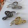 Vintage Treble Clef Hair Clip Pearl Music Note Hair Claw Fashion   Makeup Hair Clips