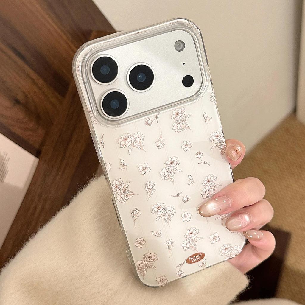 Artistic White Floral Phone Case for iPhone 16, iPhone 17, and iPhone 17 Pro Max