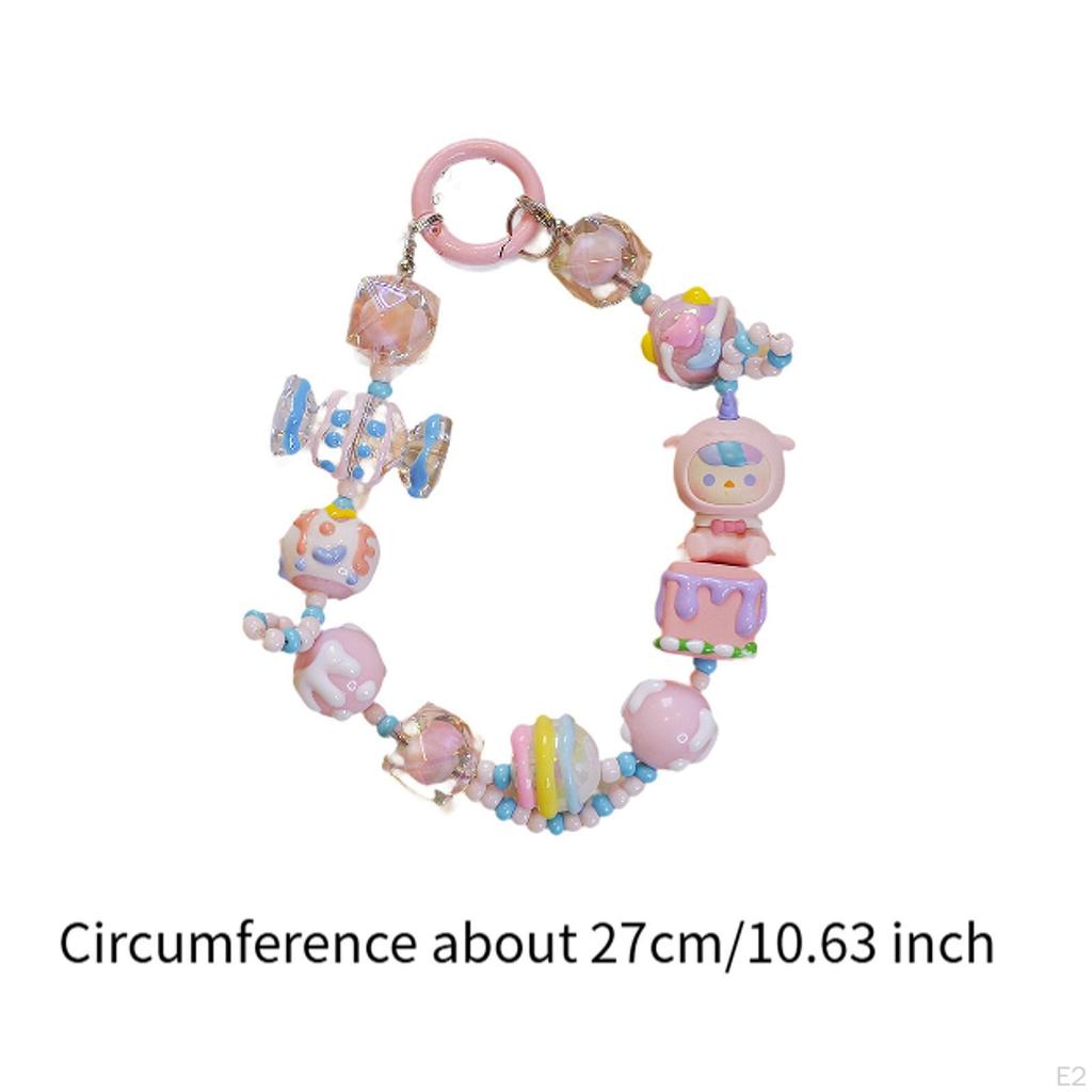 Bag Pendant Doll Accessories Phone Charm with Beads for Kids Adults Children Style A