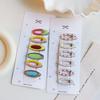 Multicolor Polka Dot Geometric Enamel Hair Clip Set