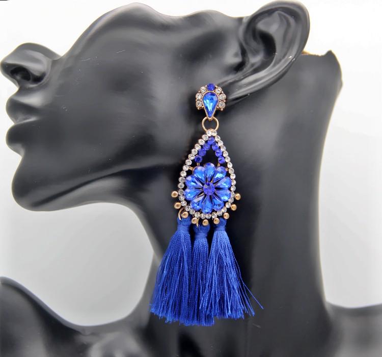 

LUXY MOON преувеличенные серьги-капли с супер вспышкой и бриллиантами, цветками и кристаллами, длинные серьги с бахромой, серьги с каплями воды сапфировый