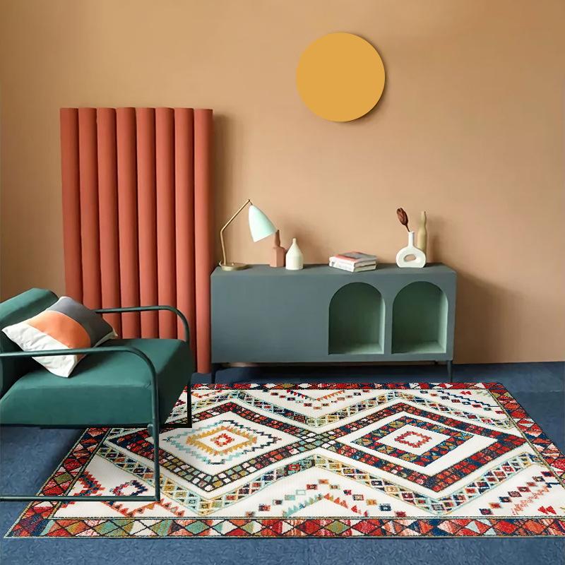 Modern Trendy Bohemian Living Room Rug, Teenage Aesthetic Room Decor Furry Large Rug, Kitchen Bathroom Non-slip Floor Mat