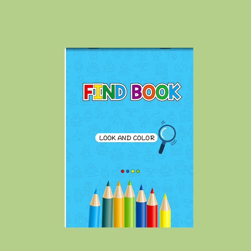 

32 Pages Interactive Coloring Search Book for Children - Look, Find & Color 1000+ Graphics, Educational Puzzle Fun синій