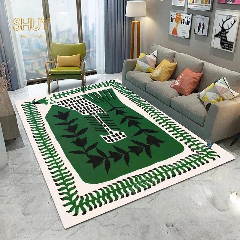 Ancient Egypt Abstract Carpet Rug Living Room Bedroom Mat Colorful Tiger Leopard Figure Non-Slip Flannel Home Decor Floor Mat