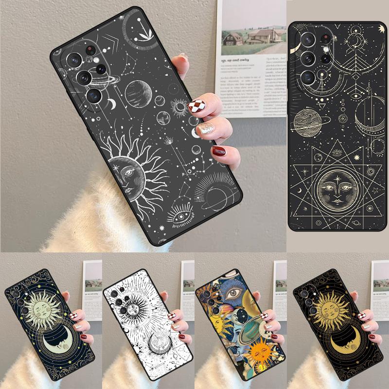 Suns Moons Clouds Astrological TPU Phone Case For Samsung Galaxy Note 10 Pro S26 S25 S24 S23 S22 Ultra Plus S21 FE S20 Cover