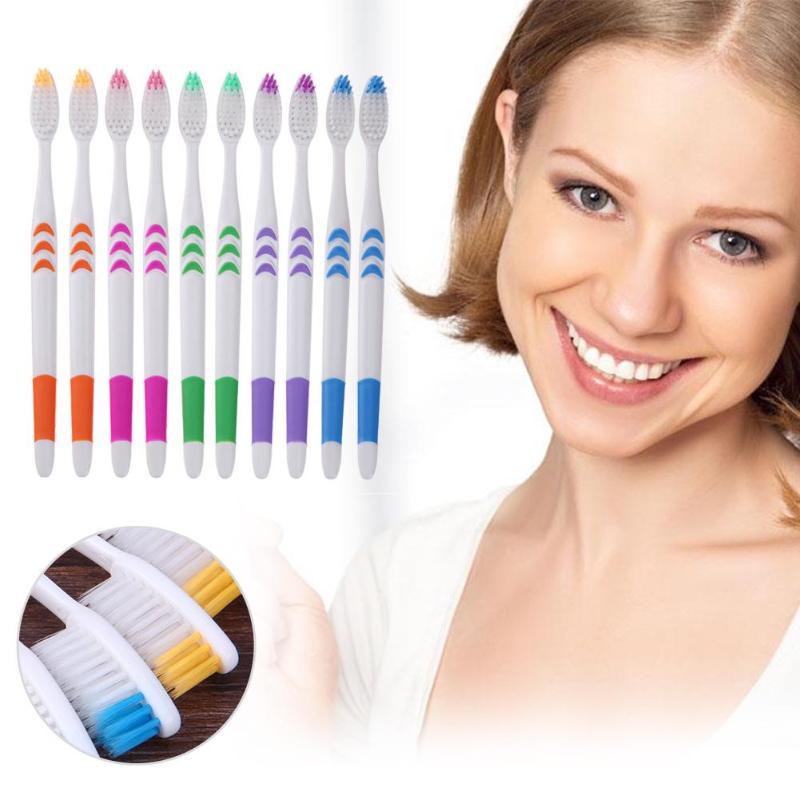 10PCS Double Ultra Soft Toothbrush Bamboo Charcoal Nano Tooth Brushes Dental Personal Care Teeth Brush Support Wholesale