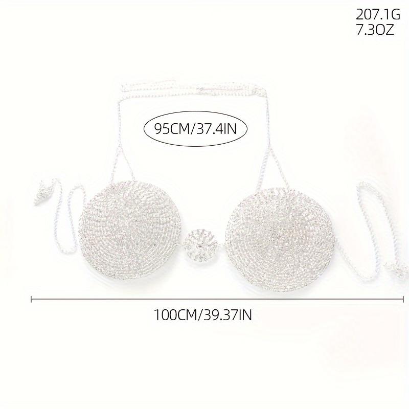 Shiny Rhinestone Crop Top Bra Chest Chain Sexy Lingerie Decoration Chain Accessory