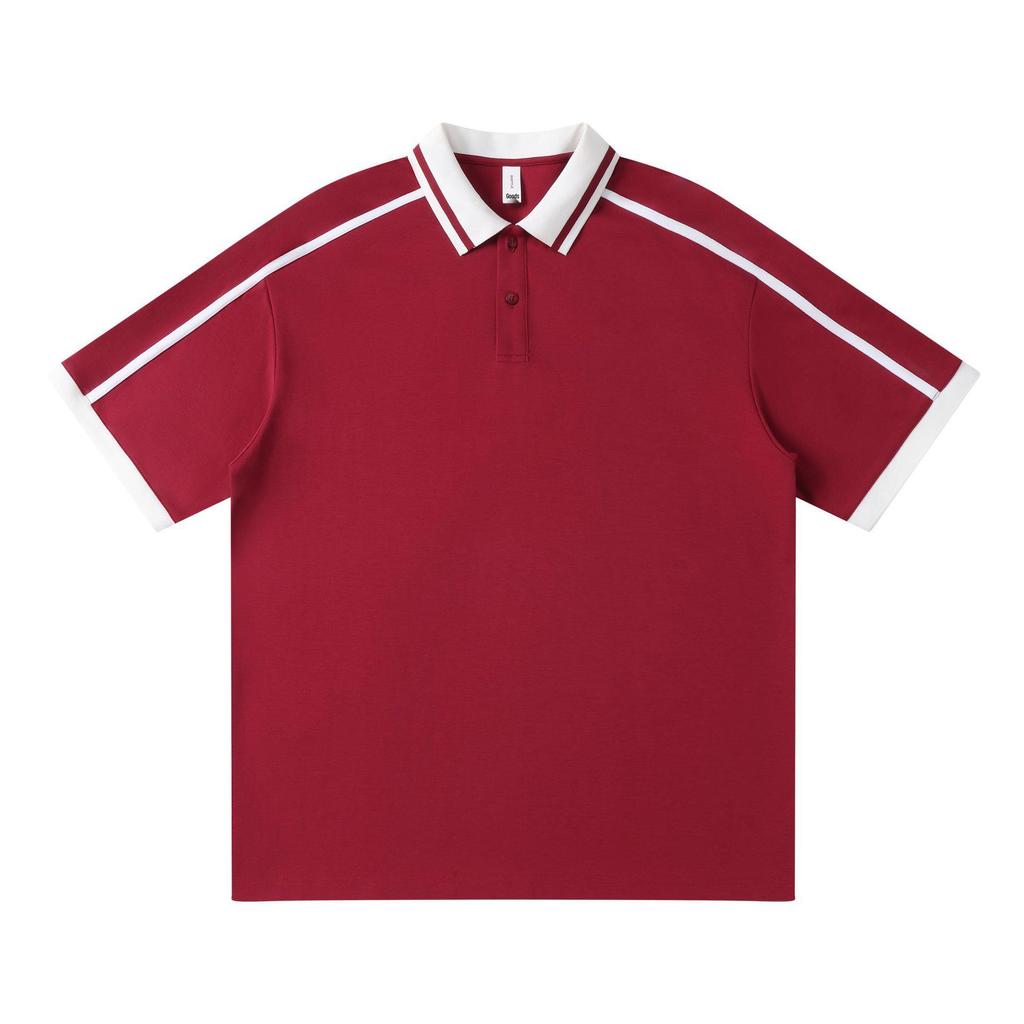 Trendy Color-Block Collar Polo: Unisex Casual Woven Tape Workwear - DIY Customizable