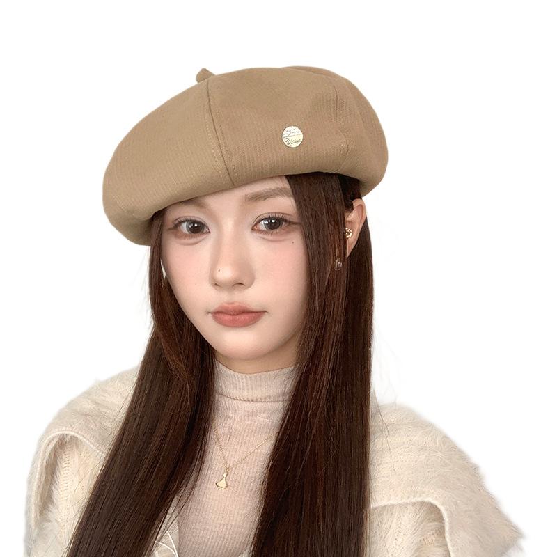 Korean Retro Beret Women's Autumn and Winter Warm and Fashionable Versatile Pumpkin Hat British Face Showing Little Painter Hat