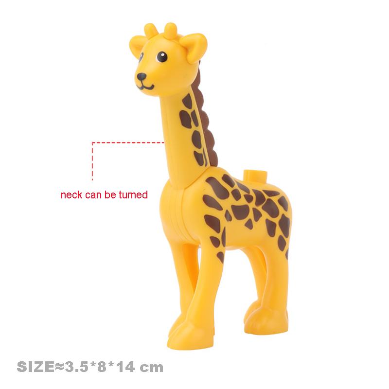 Velké stavební kostky Pohyblivá roztomilá zvířata ze zoo Klokan Duplo doplňky Hladký materiál Vzdělávací hračky pro děti