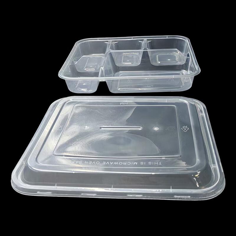 Disposable 5-Compartment Meal Prep Containers