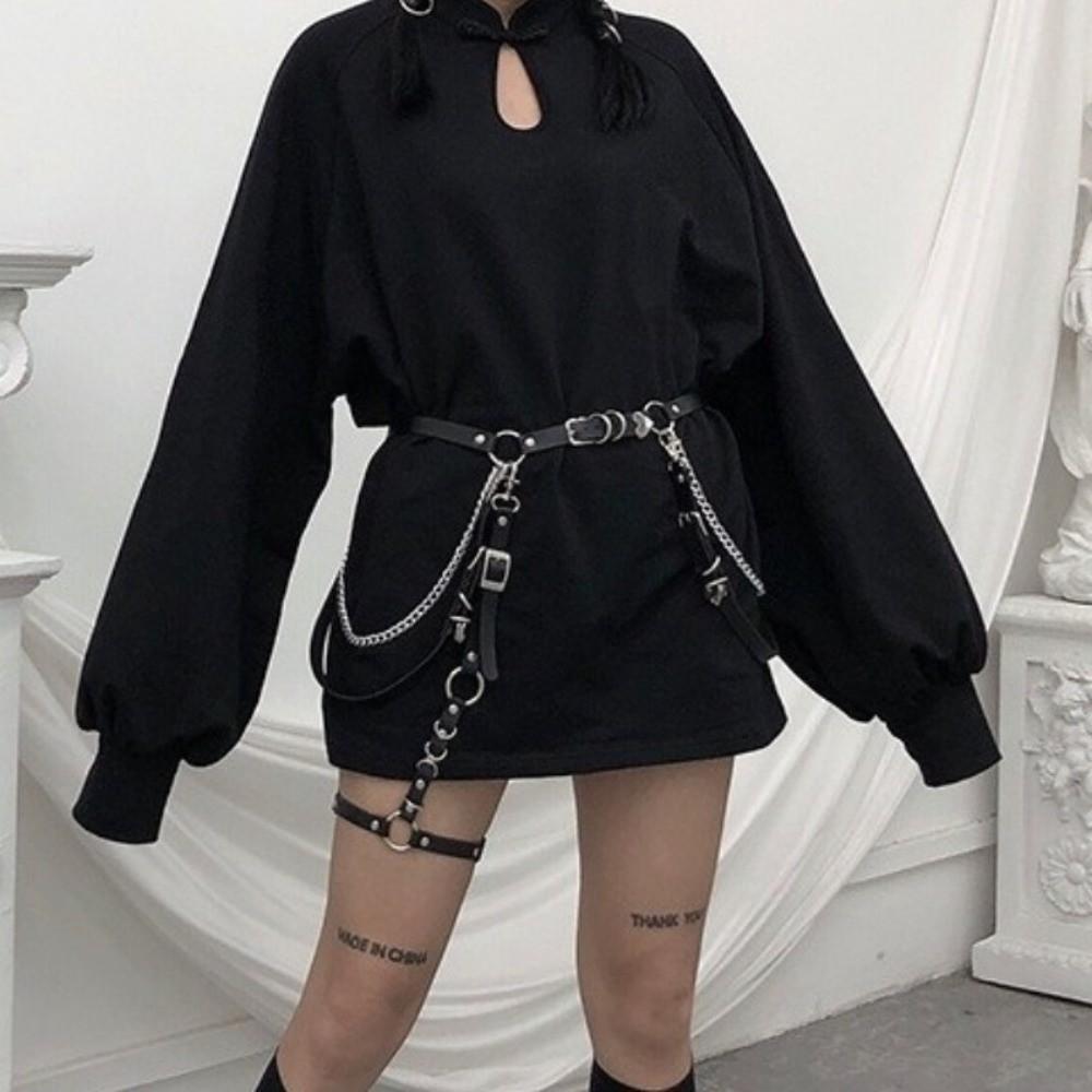 Hip Hop Skirt Belt Metal JK Leg Loop Personality Waist Chain  Girls