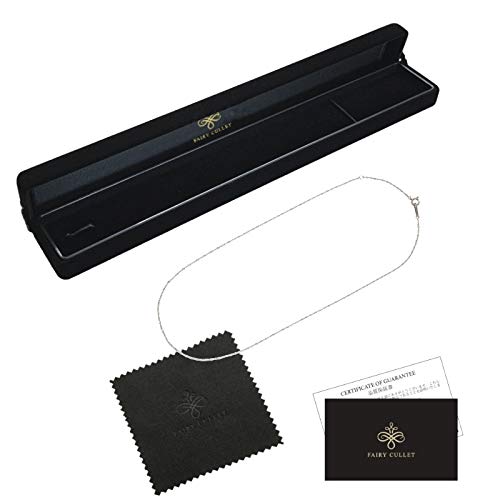 Collier Or Blanc K18WG Chaîne Vissée 40cm [Fairy Kallet] (Largeur 0,9 mm environ. 0.8g)