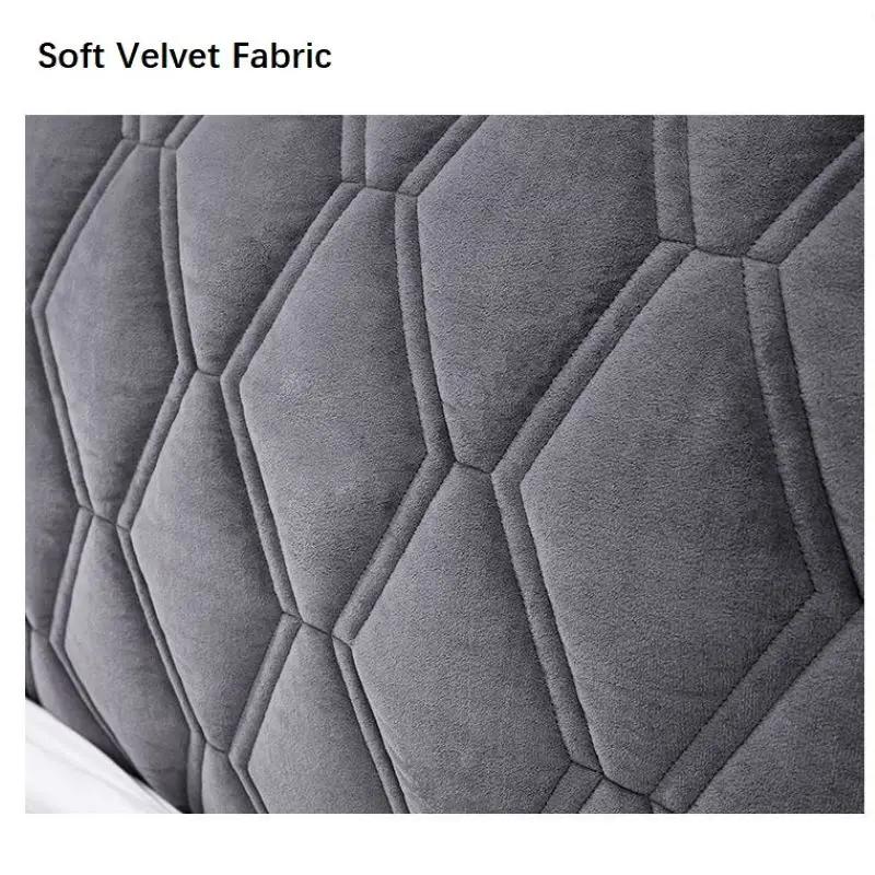 All-inclusive Super Soft Smooth Prošívaný Potah hlavy Tlustý sametový Potah čela Jednobarevné Postel Potah proti prachu