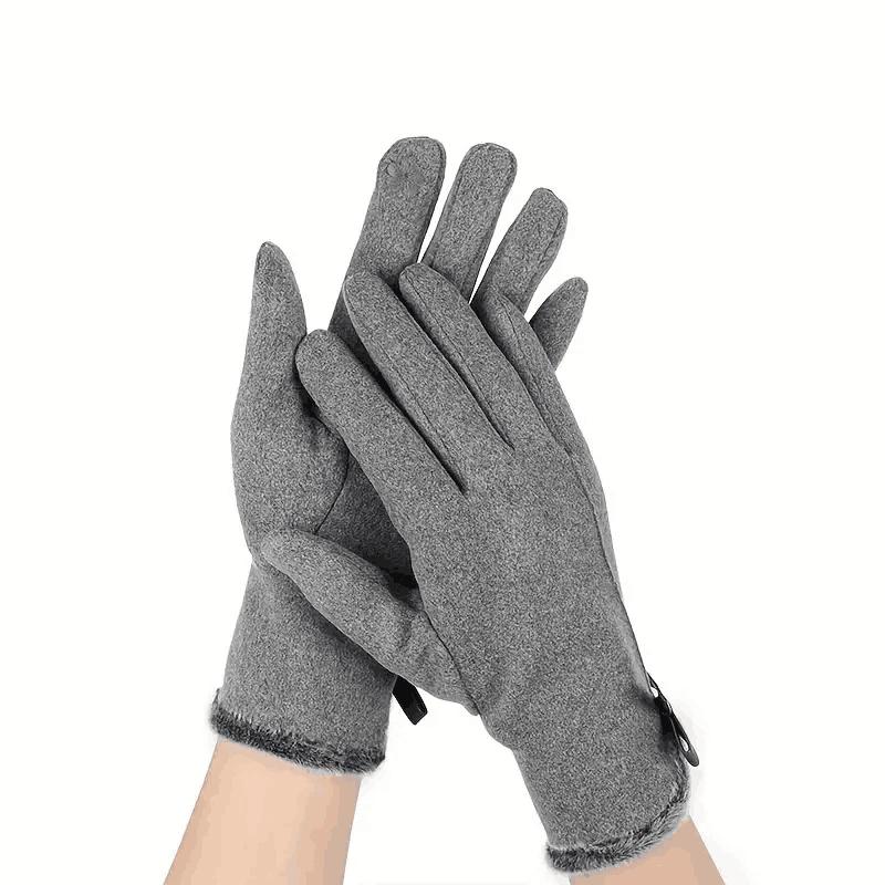 Bow Decor Fuzzy-Handschuhe, elastischer Plüsch, kältebeständig, Vollfinger-Handschuhe für Outdoor-Fahren, Radfahren, Angeln