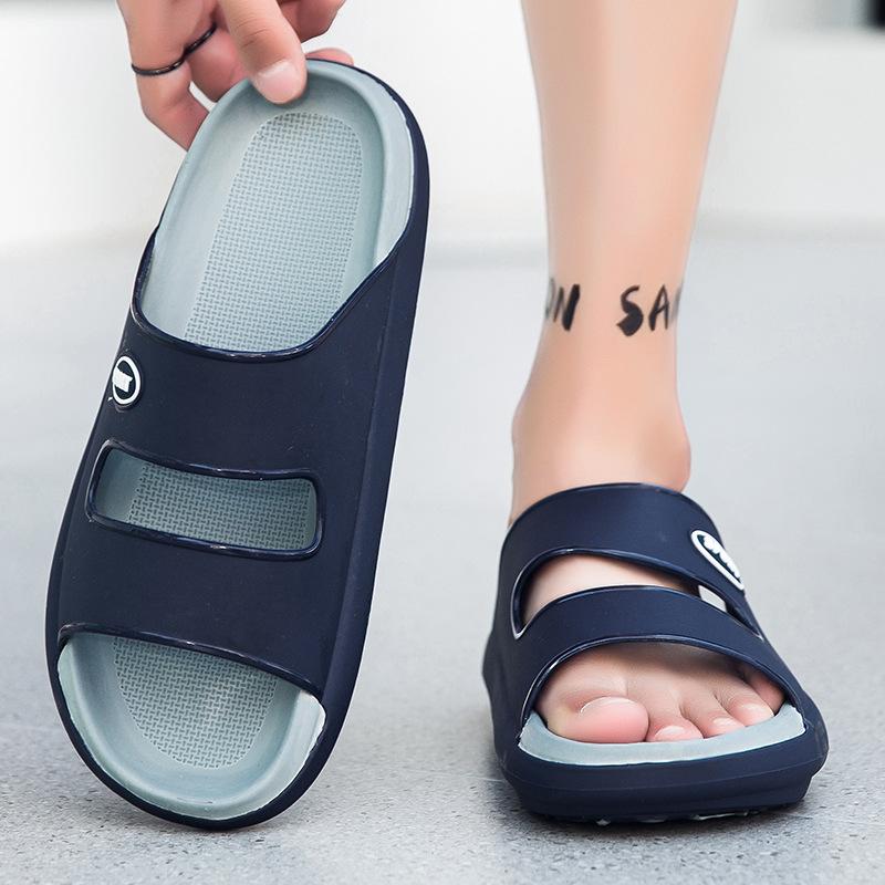 2024 Luminous Light Stepping On Shit Slippers Men's Home EVA Thick-bottomed One-word Slippers Wear Non-slip Slippers