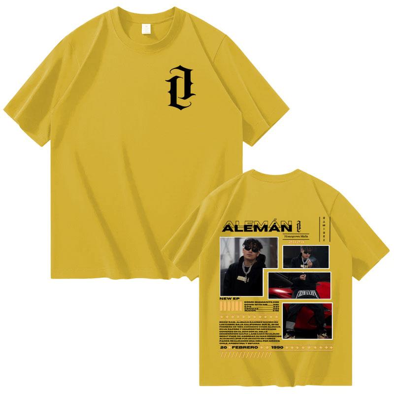Rapper ALEMAN Tour 2025 Graphic Crewneck T Shirts Mens Womens Oversized 90s Fashion Pop Music T Shirt Casual Tshirts Streetwear