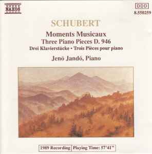 CD FRANZ SCHUBERT, JENÖ JANDÓ - Moments Musicaux, Three Piano Piece 8550259 Naxos 1990 Japan Classical Used