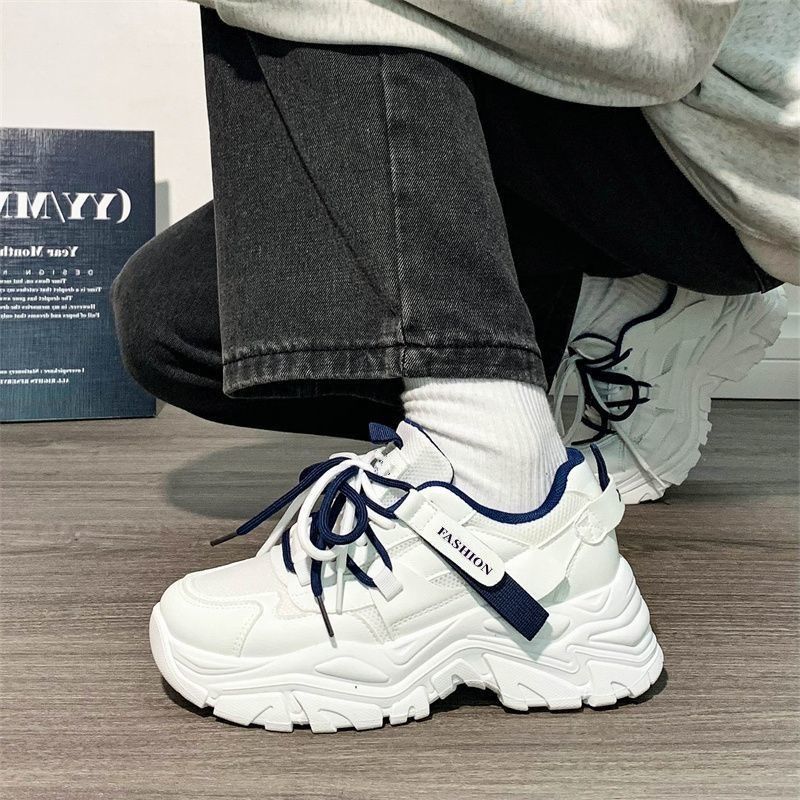 2025 autumn thin popular women's shoes sports and leisure shoes platform dad shoes breathable mesh ultra-light running shoes