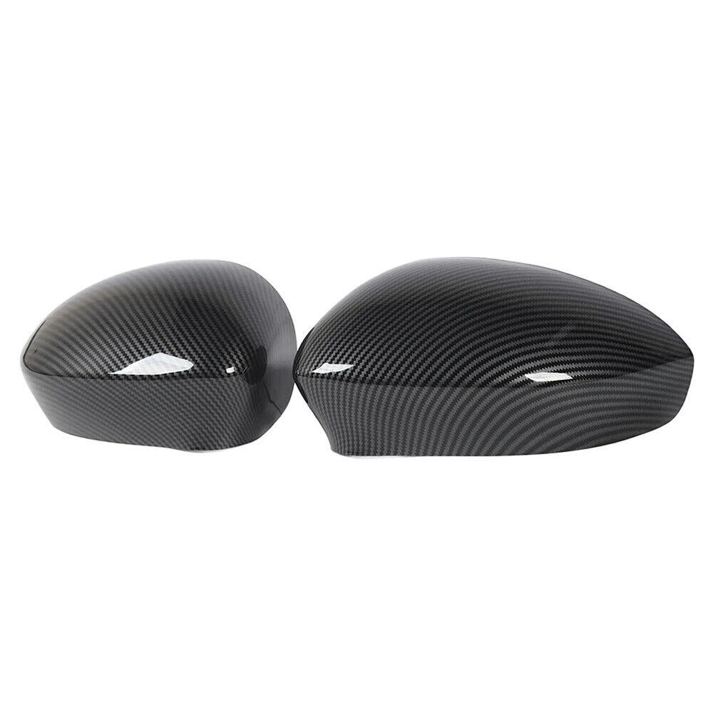 For Fiat 500 2007-2021 Car Replacment Rearview Side Mirror Cover Wing Cap Exterior Door Rear View Case Trim Carbon Fiber Look