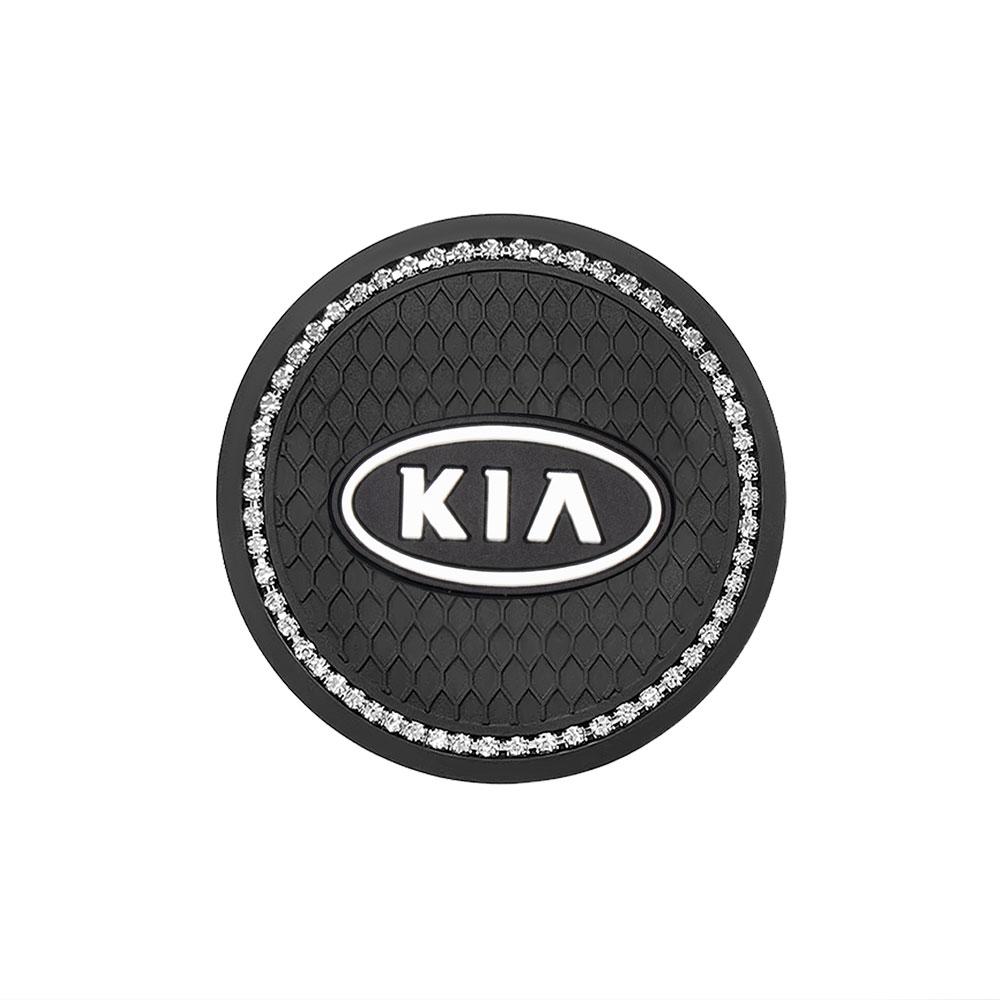2026 Hot Car Sticker Car Diamond Rubber Non-slip Mat Water Cup Slot Pad Car Coaster For KIA Ceed Sportage Rio 3 Proceed K5 Sedon