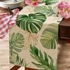 Seliem Summer Palm Leaves Tropical Greenery Table Runner, Monstera Home Kitchen Dining Plant Decor, Spring Seasonal Decorations Indoor Outdoor Hawaii