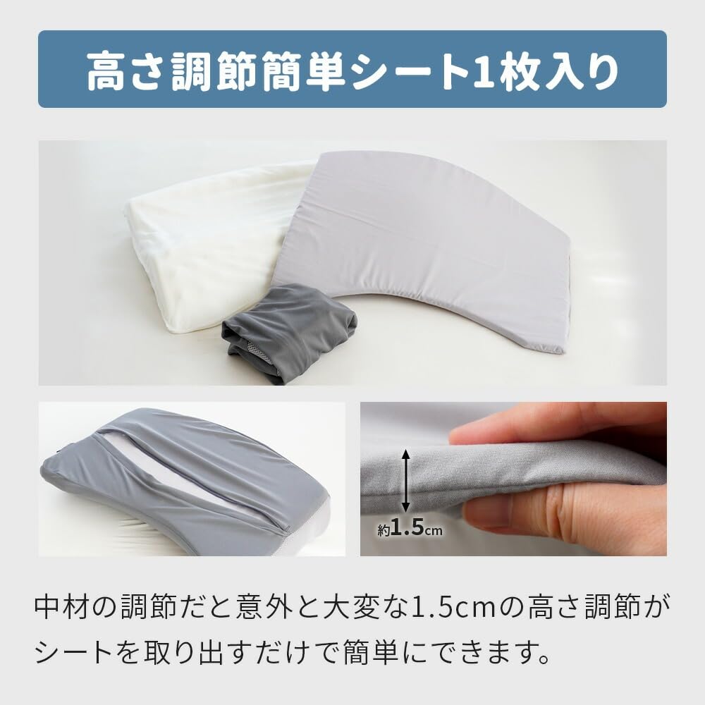 Nishikawa Pillow, High-Resilience, [Firm Neck Support] by Anmin Kobo, Point Support, Memory Foam Pillow, 50x34x10cm, Body Pressure Dispersion,