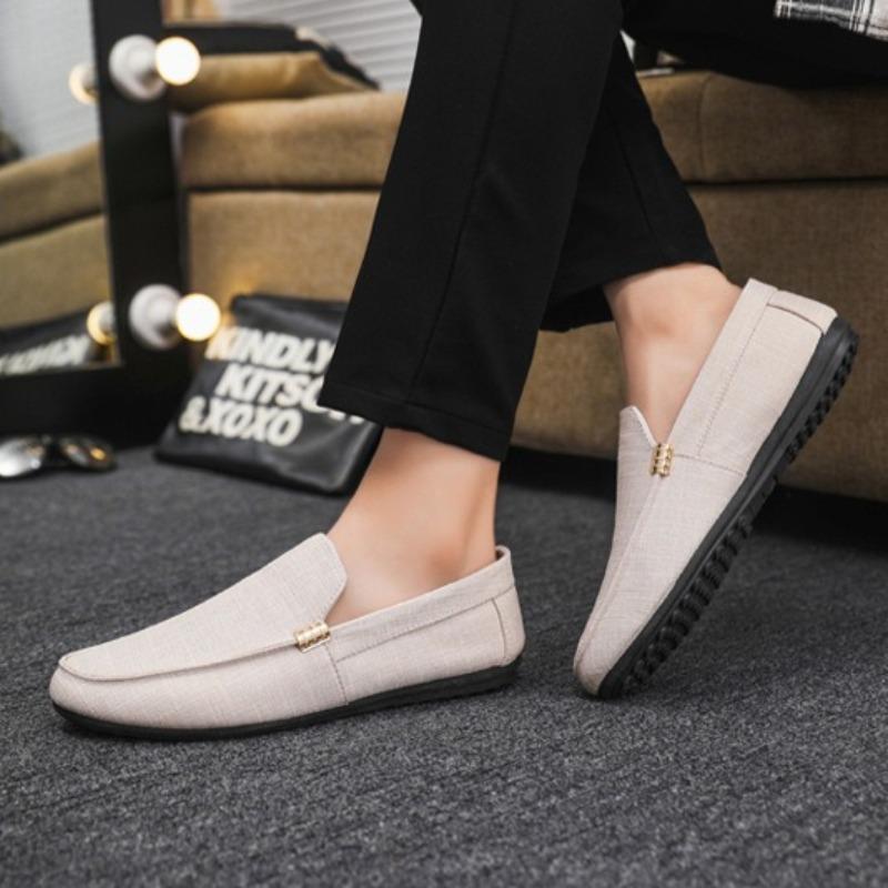2026 New Fashionable Business Canvas Shoes High-quality Men's Cloth Shoes Breathable Soft Bottom Casual Shoes Zapatos De Hombre